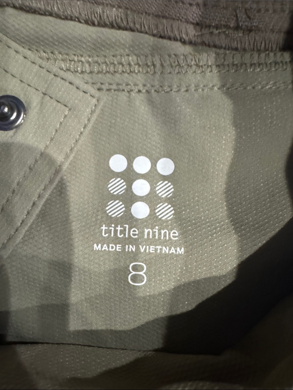 Title Nine Olive Stretch-Waist Utility Shorts - Picture 2 of 6